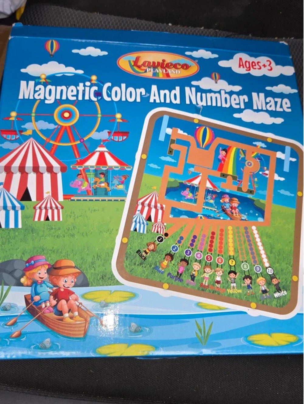 Magnetic color and number maze